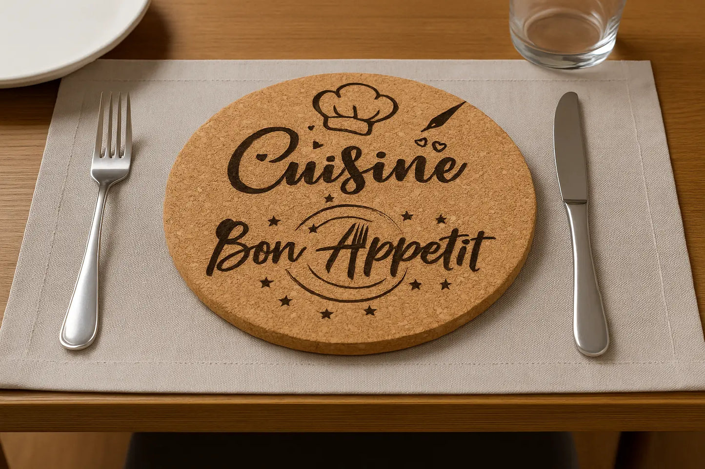 Dessous de plat en liège personnalisé Cilou créations