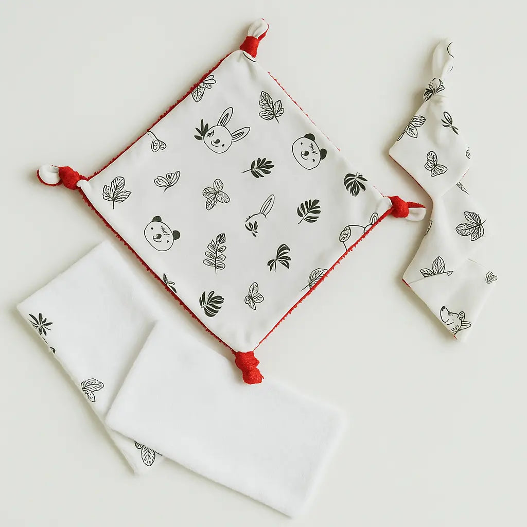 Coffret naissance – Doudou & lingettes lavables Cilou créations