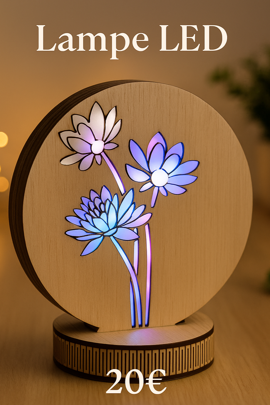 Lampe LED en Bois Cilou créations