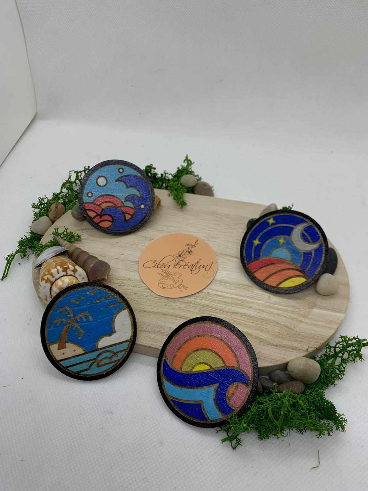 Magnet – Bois de Balsa Peint à la Main 🏄♂️ Cilou créations