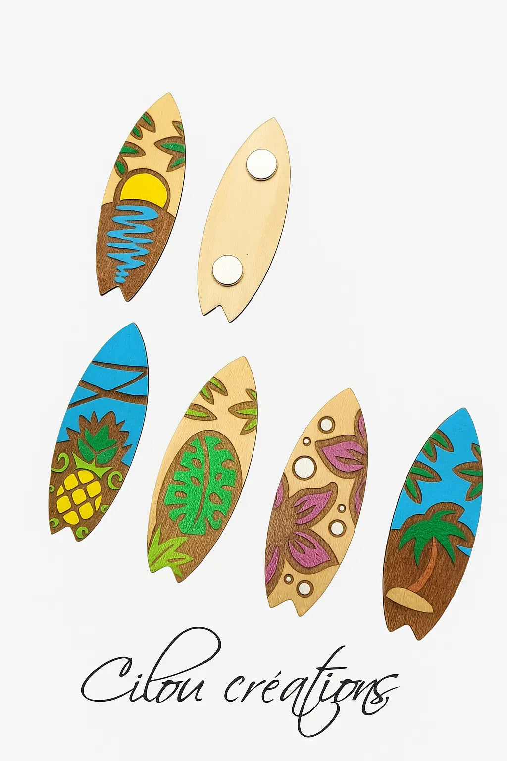 Magnets planche de surf Cilou créations