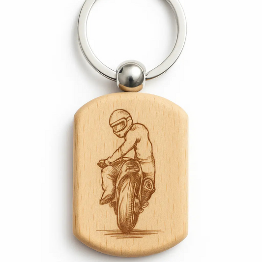 Porte-clé en bois gravé Cilou créations