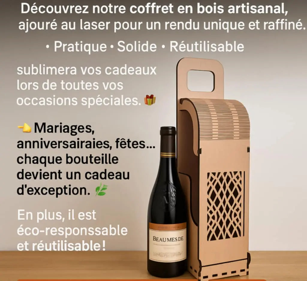 Coffret bois pour bouteille Cilou créations