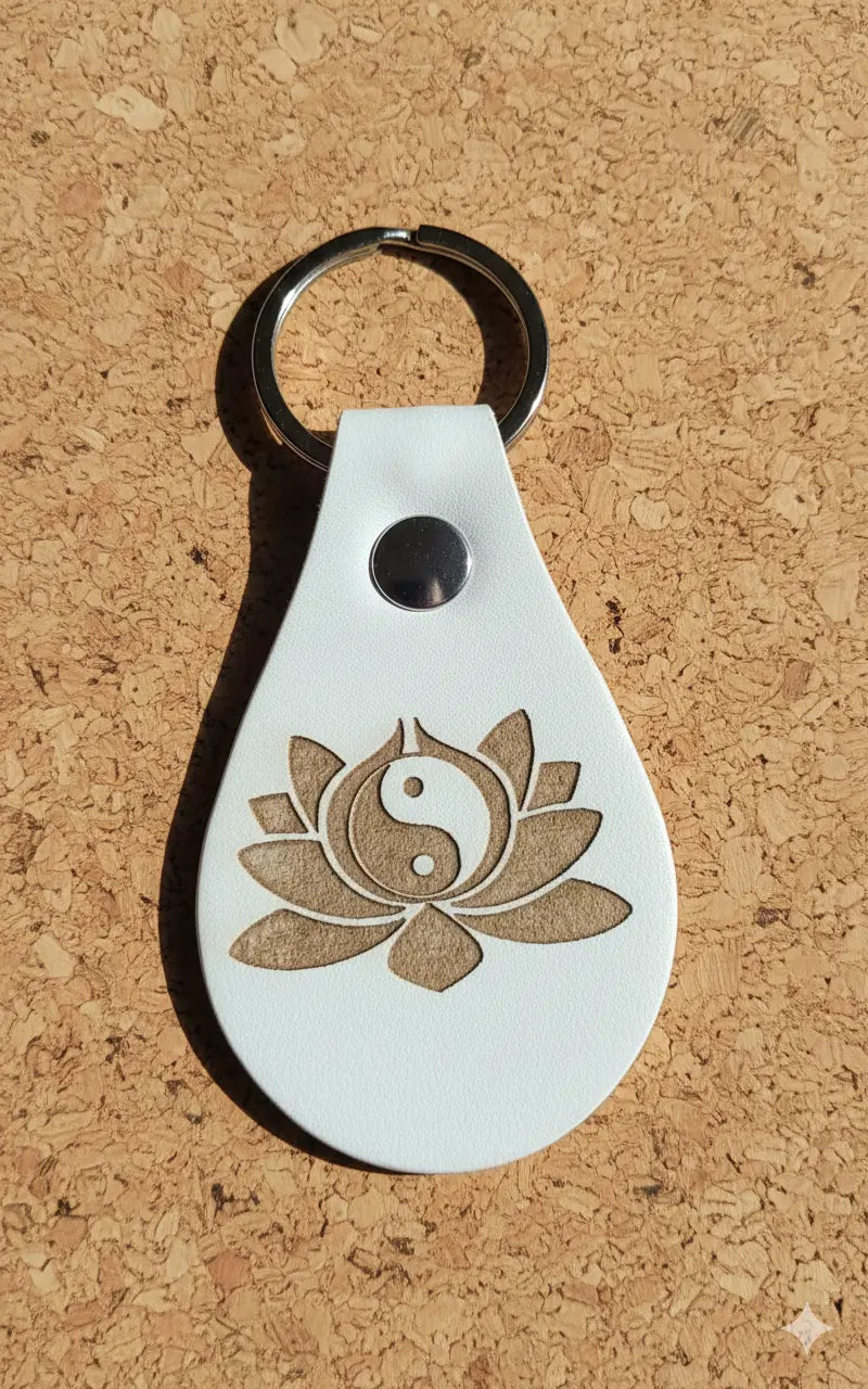 Porte clés simili cuir Lotus Cilou créations