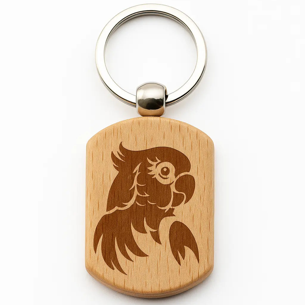Porte-clé en bois gravé Cilou créations
