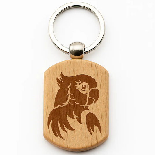 Porte-clé en bois gravé Cilou créations