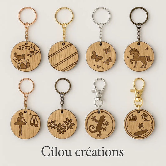 Porte-clés en bois personnalisé Cilou créations