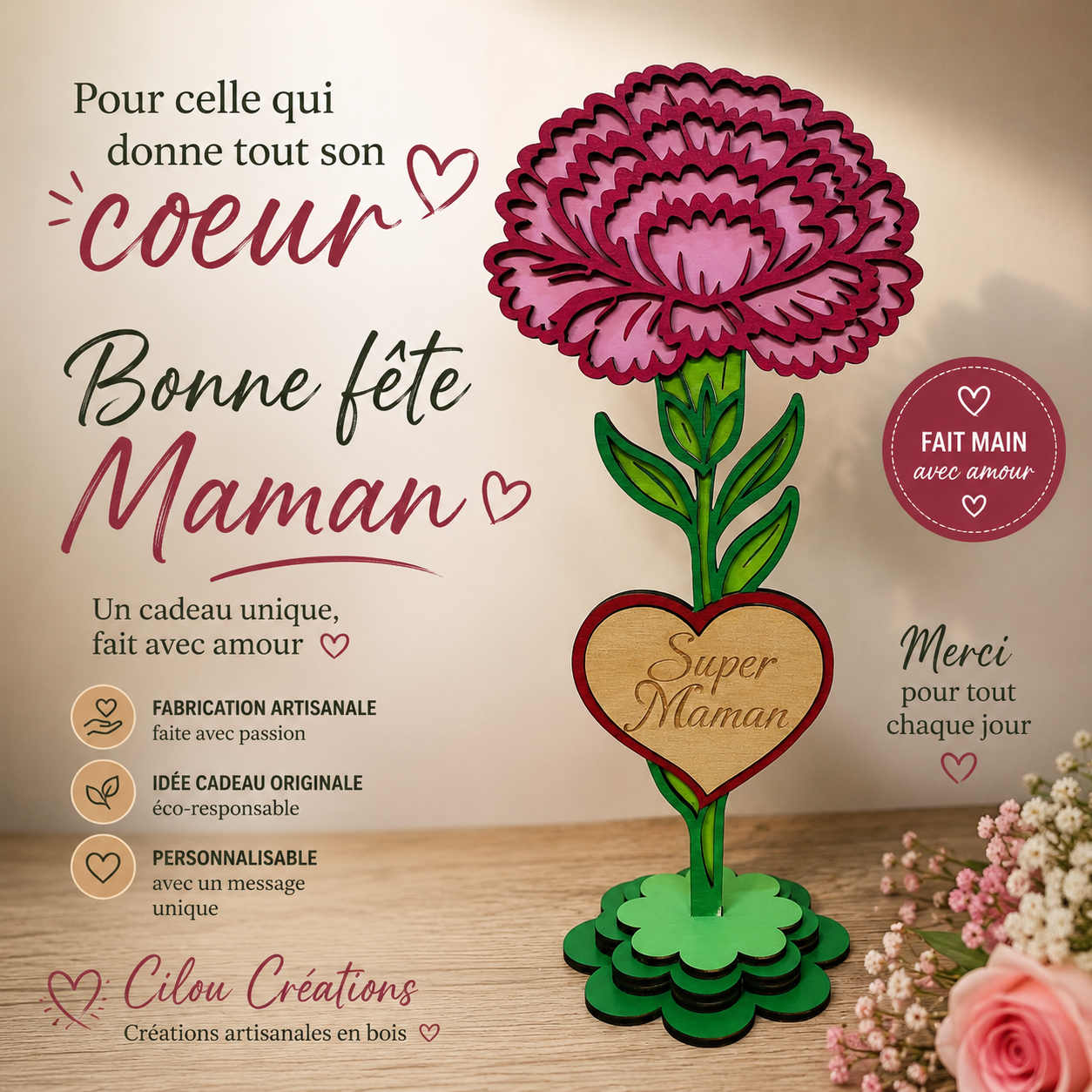 🌸 Fleur décorative personnalisée