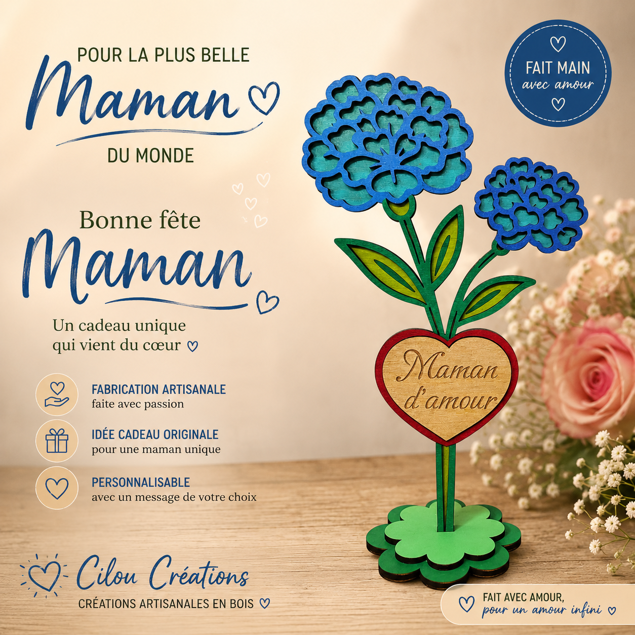 🌸 Fleur décorative personnalisée