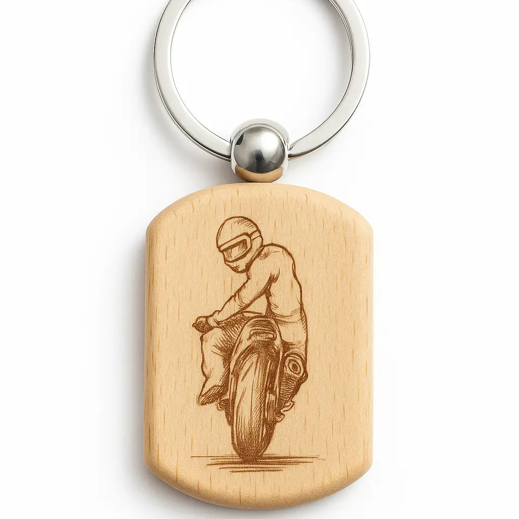 Porte-clé en bois gravé Cilou créations