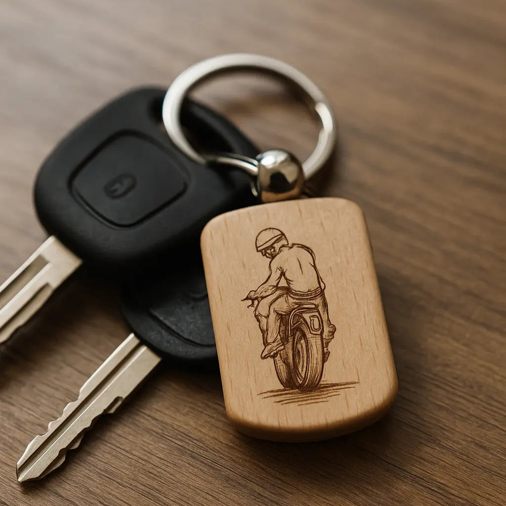 Porte-clé en bois gravé Cilou créations