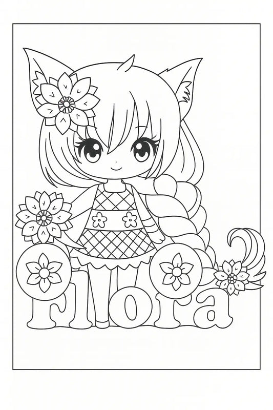 Coloriage fille offert numérique Cilou créations