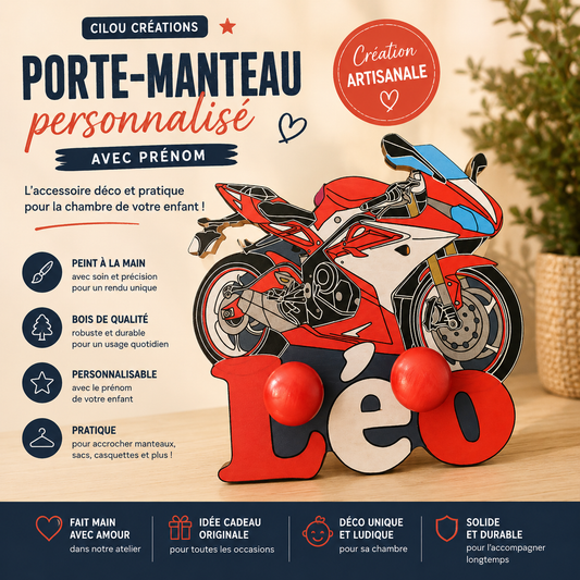 Porte manteau 2 patères personnalisés