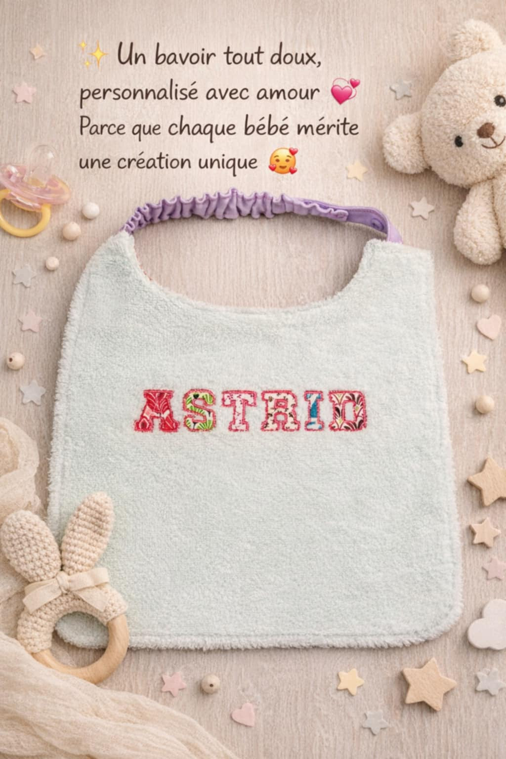 Serviette de table enfant, personnalisée.