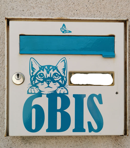 Sticker Personnalisable pour Boîte aux Lettres – Motif Chats & Papillons Cilou créations