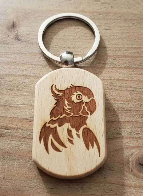 Porte-clé en bois perroquet Cilou créations